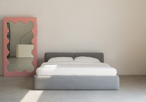 Simple Bed with straugh headboard