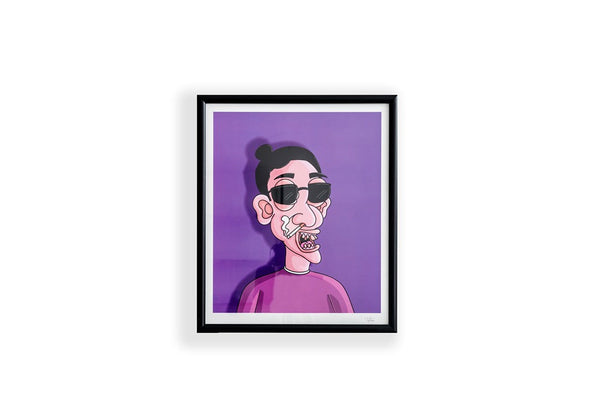 Purple Smoking Man Canva