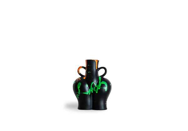 Sculpted Black Neon Vase