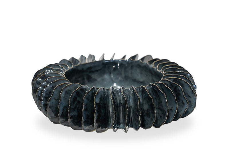 Medium Cactus Bowl in Ruffled Dark Blue