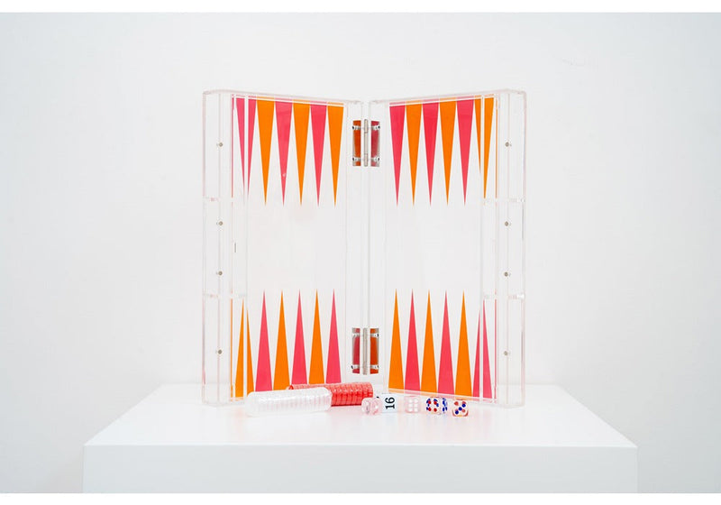 Pink and Orange Transparent Backgammon