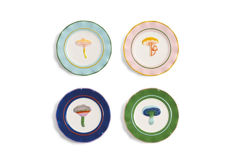 Magic mushroom plate set of 4 by &k levering