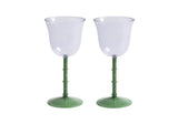 Wine glass dot purple set of 2 by &k Levering