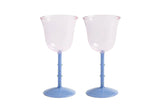 Wine glass dot pink set of 2 by &k Levering