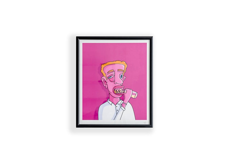 Pink Drinking Man Canva