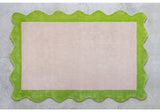 Cream and Green Curvy Rug